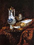 Willem Kalf Still-Life with an Aquamanile, Fruit, and a Nautilus Cup France oil painting artist